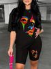 Summer Women's Casual Fashion Creative Portrait Print Loose T-shirt+shorts Two-piece Sportswear Suitable For Daily Wear-83_ecoleips.com