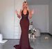 SDM208 Women's Elegant Brown Halter Neck Party Evening Dress Floor Length Sexy Skirt Wholesale Direct From Export Source_ecoleips.com
