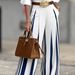 Blue & White Striped High-Waisted Wide-Leg Pants for Women Stretchy Comfortable Flowy Office Trousers S to XXL_ecoleips.com