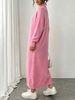 Women Lightweight Breathable Thin Knit Maxi Dress, Mock Neck Long Sleeve Drop Shoulder Oversized Loose Casual Daily Knit Dress_ecoleips.com
