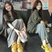 Summer New Korean Fashion Plaid Shirt Top + Mid-Length Vest Dress Two-Piece Maternity Wear_ecoleips.com