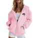 Women's Loose Hooded Sweatshirt European American Style Casual Cardigan With 5046 Print_ecoleips.com