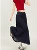K Retro And Versatile Women's High-waisted A-line Flowing Maxi Skirt_ecoleips.com
