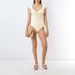 Voya Women's Square Neck Wide Shoulder Strap Twisted Design Solid Color Jumpsuit Fresh And Elegant Slim Fit Top_ecoleips.com