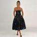 Women's Clothing Summer Elegant Sweet Spicy Solid Color Strapless Off Shoulder Party Cocktail Glitter Mesh Tight Waist Dress_ecoleips.com