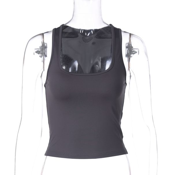 Aria Basics Aria Basics European And American Ins-style Women's Clothing, New Spring-summer Fashion, Trendy Solid Color Sleeveless Square-neck_ecoleips.com