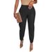 Women's Pu Leather Casual Pants With Drawstring Waist & Side Pockets - Slim Fit High Waist Wide Leg Trousers In Black, Khaki, Red, Blue (S-xxxl)_ecoleips.com