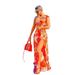 Summer New European And American Women's Sexy Printed Dress Strapless Sleeveless Long Dress_ecoleips.com