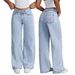 Cross-border Bestseller Bow-embroidered Jeans For Girls, Sweet And Spicy Style, High-waisted Straight-leg Loose_ecoleips.com
