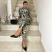Women's Fashion Leopard Print Jumpsuit European And American Style Autumn Winter Slim Fit High Neck Long Sleeve Sports Romper_ecoleips.com