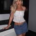 Women's Solid Color Camisole Top Short Pleated Sleeveless Tie up Design Summer Export Style Outerwear_ecoleips.com