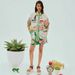 Women's Clothing Fashion Printed Linen Casual Versatile Shirt Cardigan Shorts_ecoleips.com