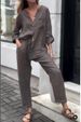 Women's Clothing Summer 2 Piece Set Large Size Cotton And Linen Shirt Set High Waist Loose Pocket_ecoleips.com