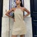Women's Clothing Summer New Arrival Women's Cotton And Linen Dress European And American Style Sexy Backless Design Halter Neck Tie A Line Skirt_ecoleips.com