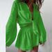 Summer Women's Casual Fashion Set Ruffled Shorts Long Sleeve Top And Bottoms Solid Color American Style_ecoleips.com