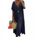 2026 Spring/Summer European And American New V-neck Irregular Multi-color Multi-size Long Flared Dress_ecoleips.com