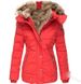 Women's Winter Warm Fleece-Lined Hooded Coat With Faux Fur Trim, Slim Fit Zip-Up Long Sleeve Jacket For Cold Weather_ecoleips.com