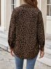 Women's Leopard Print Corduroy Long Sleeve Jacket Button Up Outerwear For Autumn Winter Fashion_ecoleips.com