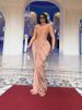 Women's Contrast Trim Backless Bodycon Dress | Sexy Ruffle Detail Party Gown For Night Out & Events_ecoleips.com