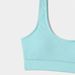 Light Cyan Ribbed High Waist Two Piece Bikini Solid U Neck Sleeveless Sports Swimsuit Women Summer Beach Bathing Suit_ecoleips.com