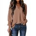 2025 Autumn/Winter New Women's V-neck Casual Long Sleeved Loose Shirt Top Hoodie T-shirt_ecoleips.com