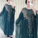 Cross-border African And European Dress, Chiffon Heavy-duty Rhinestone Embellished Robe, Middle Eastern Short-sleeve_ecoleips.com