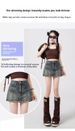 American Retro Summer Denim Shorts Women's 2026 New Summer Thin High Waist A Word Spice Culottes Hot Pants_ecoleips.com
