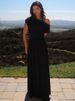 Blifanbo Irregular Diagonal Collar Pleated Sexy Maxi Dress For Women Sleeveless Solid Patchwork Robe Fashion Club Party Dress_ecoleips.com