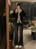 Aria Basics Melard Outfit Brown Furry Patchwork Lapel Coat Women, Thickened Fleece-lined Warm Jacket For Autumn And Winter_ecoleips.com