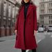 Elegant Double-Breasted Trench Coat - Women's Long Wool Blend Coat With Belt, Slim Fit Overcoat For Autumn/Winter_ecoleips.com