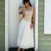 Women's Plaid Patchwork Dress Sleeveless French Summer Style Yellow White Embroidery New Cross Border_ecoleips.com