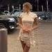 Women's Elegant Ruffled Short Sleeve Stand Collar Belted A-Line Asymmetrical Mini Dress – Solid Color Casual Spring Gown_ecoleips.com