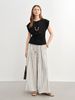 DUSHU 2025 Summer Women's Cinched Waist T-Shirt - Flattering Silhouette Short Sleeve Top With Stylish Design Details_ecoleips.com