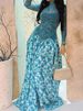 Casual Long Sleeve Women Gowns Dress Fashion Perspective Splicing Slim Long Dresses Elegant High Neck Long Sleeve Evening Dress_ecoleips.com
