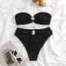 Women's Sexy Solid Color Bikini Set - Two-Piece Swimwear With Soft Polyester Fabric, Comfortable & Stylish For Beach & Pool_ecoleips.com