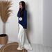 Elegant Summer Long Sleeve Dress - Flowy A-Line Maxi Dress With Floral Accents, Comfortable Cotton Blend For Women_ecoleips.com