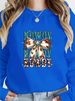 Cute Animal Print Cotton Sweatshirt For Girls - Soft Round Neck Pullover With Cartoon Panda Graphic, Oversized Streetwear Spring Fashion Top_ecoleips.com