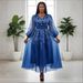 Women's Clothing Plus Size Women's Floral Print Dress Slimming Tummy Concealing Elegant Mother's Wear Spring Party Evening Gown Modest Abaya Dress_ecoleips.com