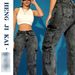 Women's Clothing High Elastic Multi Pocket Cargo Pants American Style Denim Trousers Hot Selling Jeans_ecoleips.com