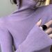 Women's High Neck Thick Knit Sweater Soft Slim Fit Long Sleeve Turtleneck Top For Fall Winter_ecoleips.com