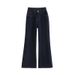 Denim Blue Fleece-lined Flared Jeans For Women, 2025 Autumn And Winter New Style, Loose Fit, Slimming, Non-clingy,_ecoleips.com