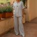 Women's Casual Cotton Linen Set Comfortable Loose Tops Wide Leg Pants European American Fashion_ecoleips.com