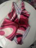 Pink Striped Silk Bikini Set Women's Fashionable Cover-Up Beachwear Sexy Vacation Style Swimsuit For All Seasons_ecoleips.com