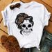 European And American Cross-border Foreign Trade Women's Clothing, Skull Pattern Printed Round Neck Short-sleeve T-shirt_ecoleips.com