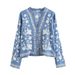Women’s Embroidered Denim Shirt – Vintage Floral Long Sleeve, Euro-American Retro Style (M-L)_ecoleips.com