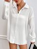 Women's Clothing Spring And Summer Women's Clothing Solid Color Loose Casual Drop Shoulder Shirt Slim Style_ecoleips.com