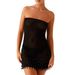 Sexy Off-Shoulder Knitted Tube Dress With Pearl Backless Fringe Mini Party Cocktail Dress For Women" SizeS-L_ecoleips.com