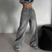High Waist Cement Gray Jeans For Women – 90s Vintage Straight Leg Denim Pants (Retro High Street, Relaxed Fit, Cotton-Blend, S-XL, Narrow Hem)_ecoleips.com