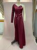 Elegant Summer Evening Dress For Women - One Shoulder High Waist Slit Maxi Dress With Lace Detail, Plus Size Formal Gown For Banquet & Party_ecoleips.com