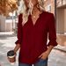 2026 Spring/Summer European And American Cross-Border Trade New Women's Casual Loose Fashionable V-Neck Solid Color_ecoleips.com